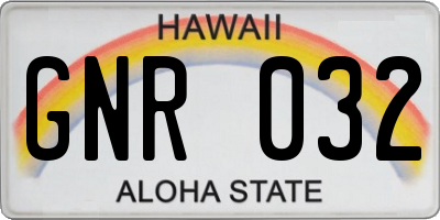 HI license plate GNR032