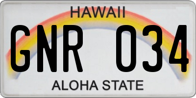 HI license plate GNR034