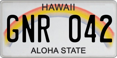 HI license plate GNR042
