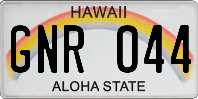 HI license plate GNR044
