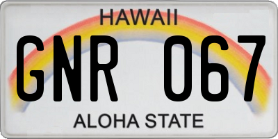 HI license plate GNR067