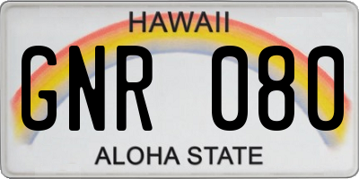 HI license plate GNR080