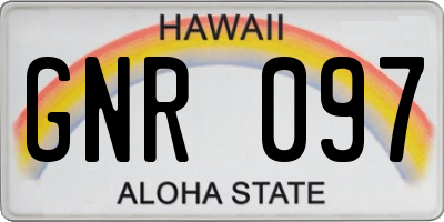 HI license plate GNR097