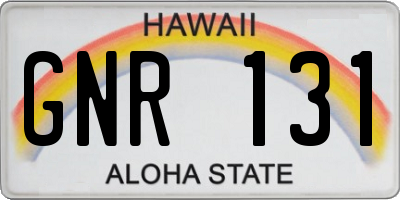 HI license plate GNR131