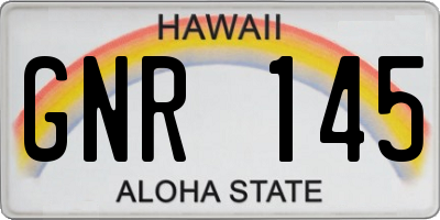 HI license plate GNR145