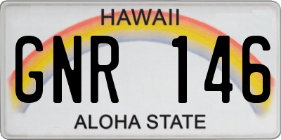 HI license plate GNR146