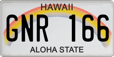 HI license plate GNR166