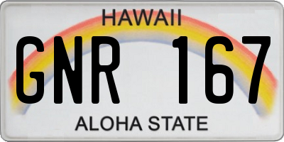 HI license plate GNR167