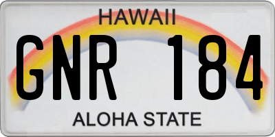 HI license plate GNR184