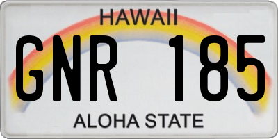 HI license plate GNR185