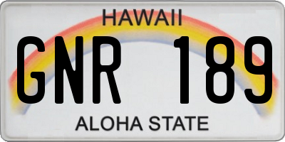 HI license plate GNR189