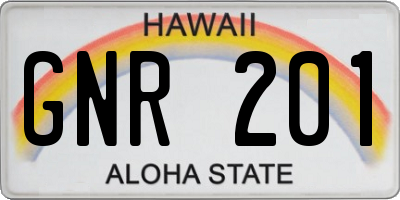 HI license plate GNR201