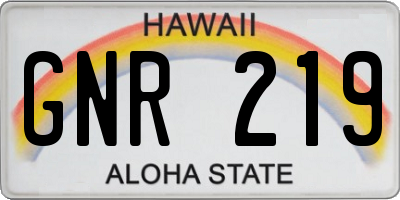HI license plate GNR219