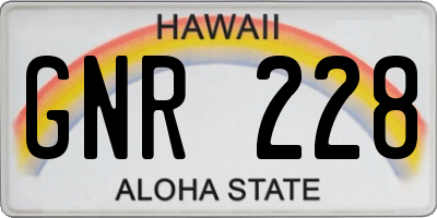 HI license plate GNR228
