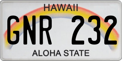 HI license plate GNR232