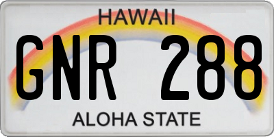 HI license plate GNR288