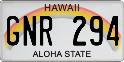 HI license plate GNR294