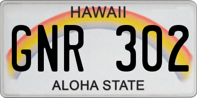 HI license plate GNR302