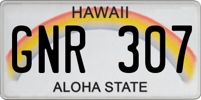 HI license plate GNR307