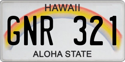 HI license plate GNR321