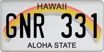 HI license plate GNR331