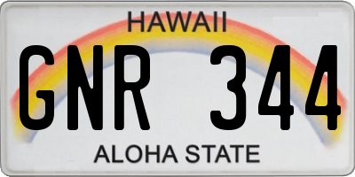 HI license plate GNR344