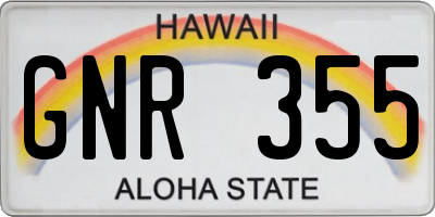 HI license plate GNR355