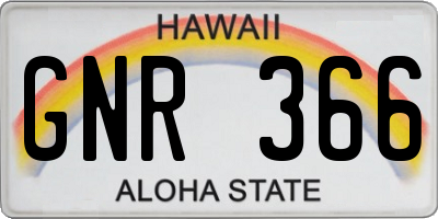 HI license plate GNR366