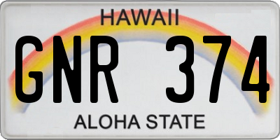 HI license plate GNR374