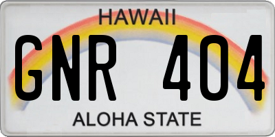 HI license plate GNR404