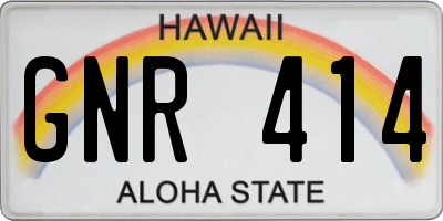 HI license plate GNR414