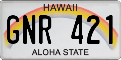 HI license plate GNR421