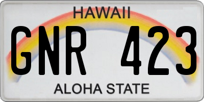 HI license plate GNR423