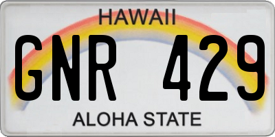 HI license plate GNR429