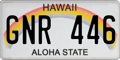 HI license plate GNR446