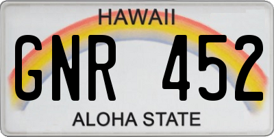 HI license plate GNR452