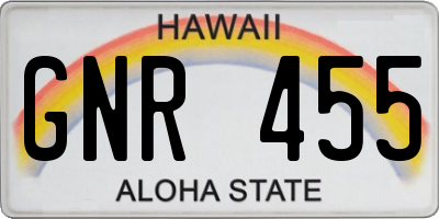 HI license plate GNR455