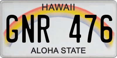 HI license plate GNR476
