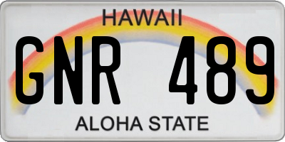 HI license plate GNR489