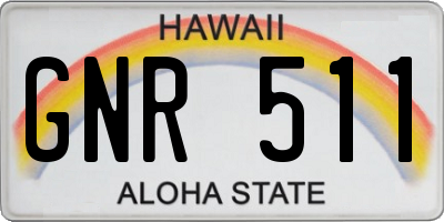 HI license plate GNR511