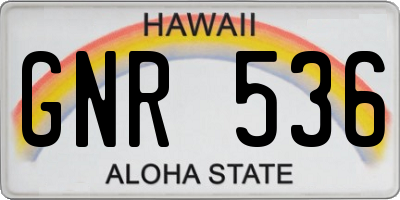 HI license plate GNR536