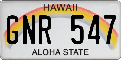 HI license plate GNR547