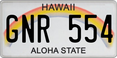 HI license plate GNR554