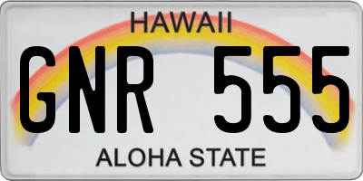 HI license plate GNR555