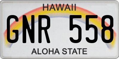HI license plate GNR558