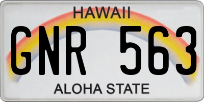 HI license plate GNR563