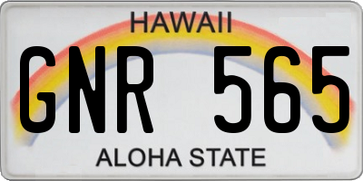 HI license plate GNR565