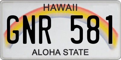 HI license plate GNR581