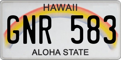 HI license plate GNR583