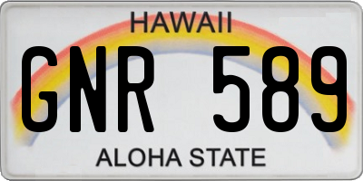 HI license plate GNR589